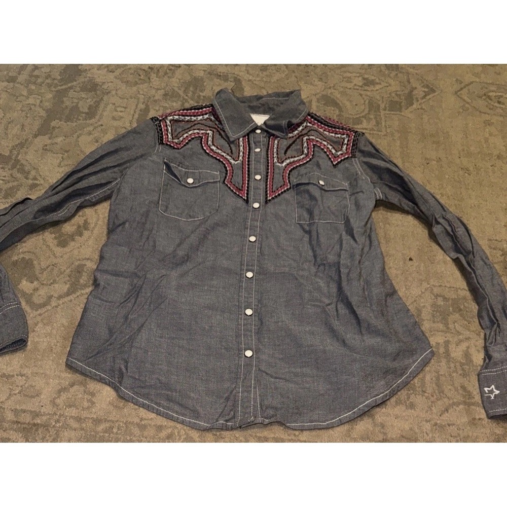 RYAN MICHAEL Womens  WESTERN SHIRT SIZE Large Snap Front Shirt Long Sleeve